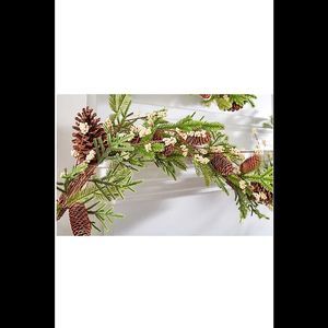 Wicker Park 6' Unlit Berry & Pinecone Garland White Berries